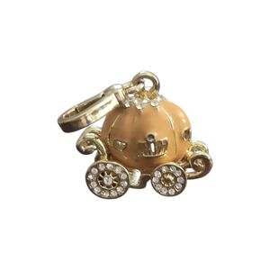 Charming Gold and Tan Carriage Charm